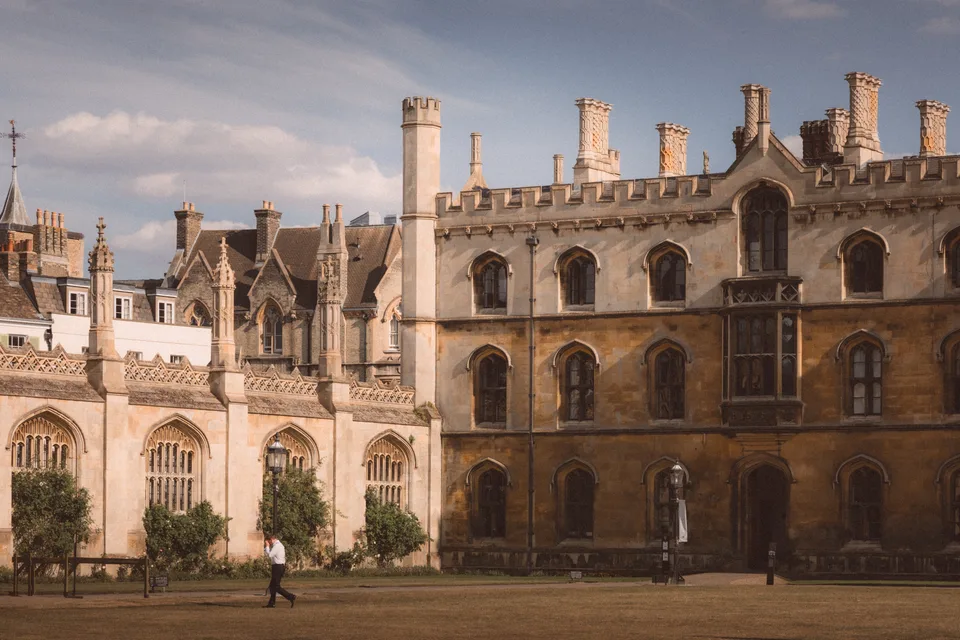 Gothic windows in warm stone