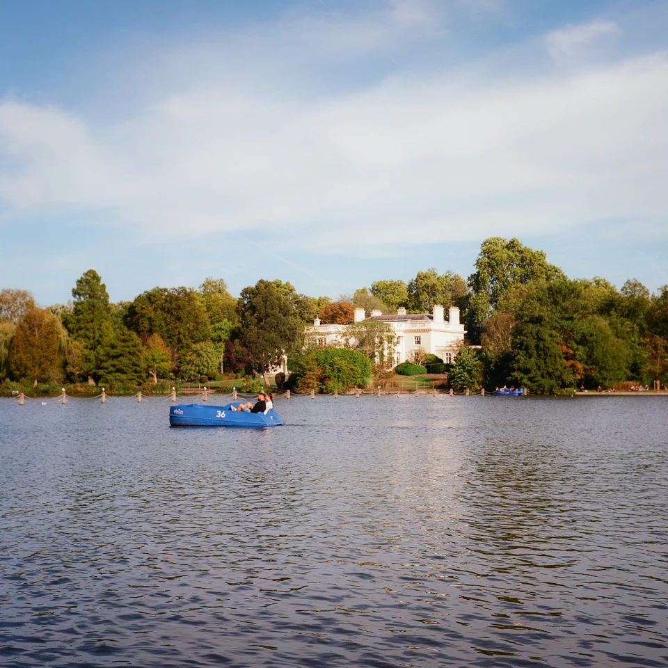A pedalo on the lake